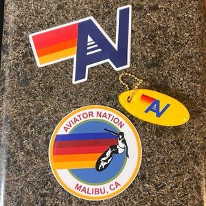 Aviator Nation Multicolor Sticker and Keychain Collection